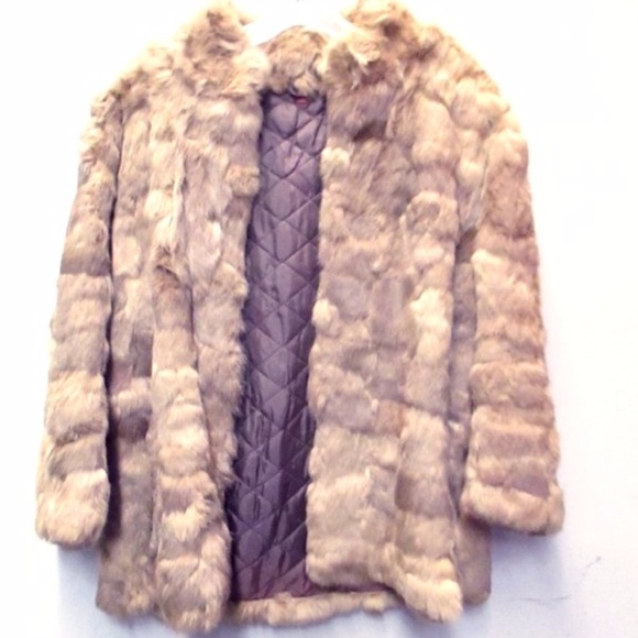 Jackets & Blazers - 100% Rabbit Fur Luxury Vintage Coat